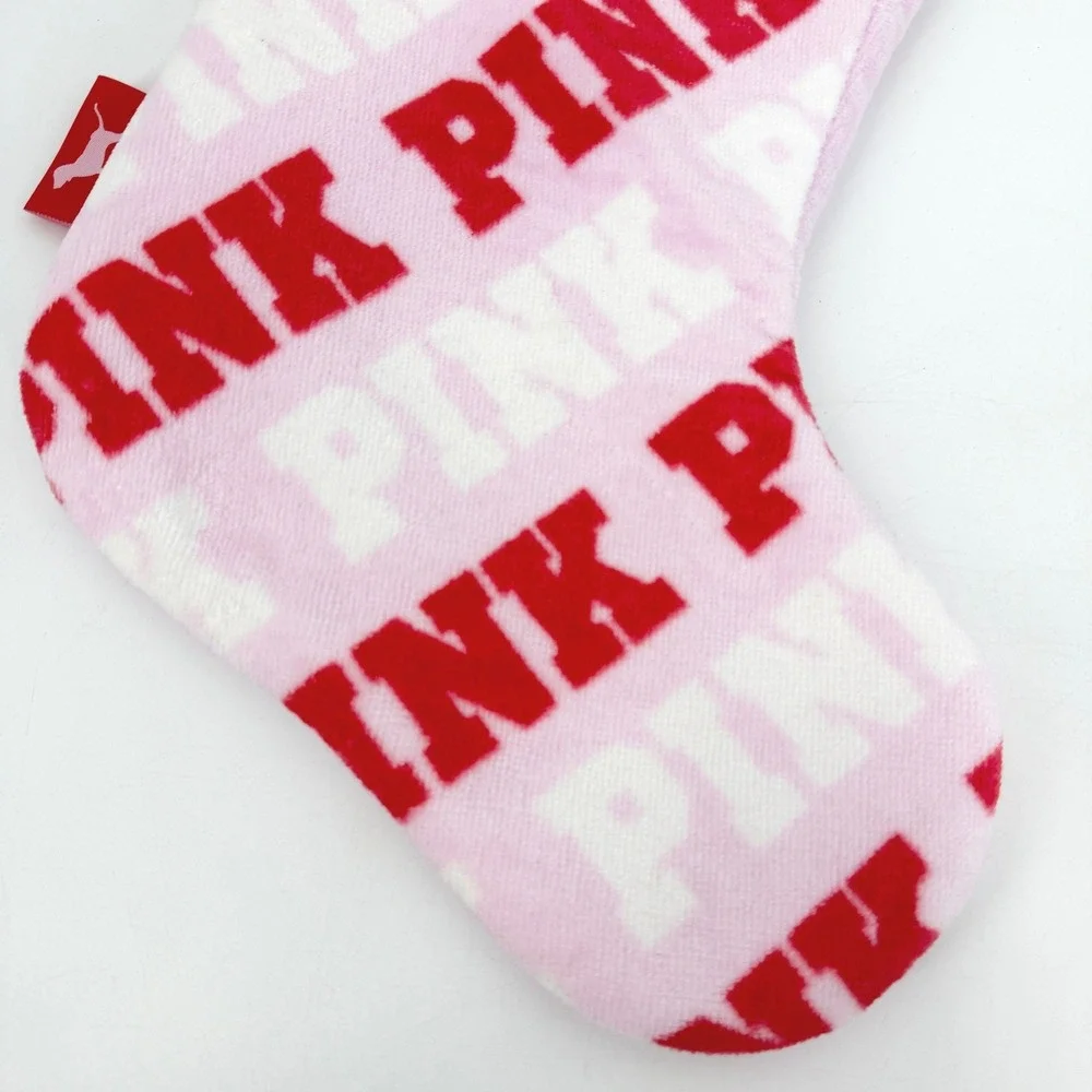 New Victoria's Secret PINK Christmas Holiday Stocking Logo - Picture 3 of 7
